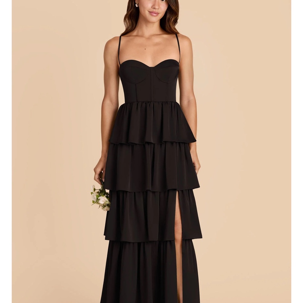 Elegant Black Tiered Evening Dress